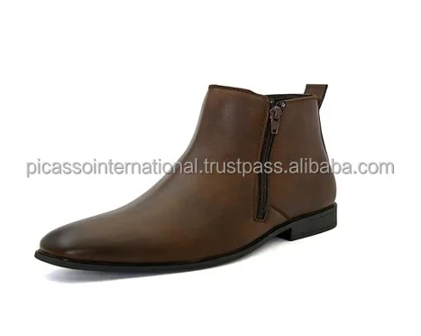 New Arrival Premium Quality Zipper Fashion Boots with TPR Sole Genuine Leather Ancle Boot for Men from Indian Exporter