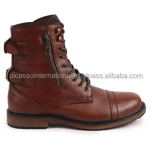 Leading Exporter of Unique Design Custom Logo Shoes OEM High Quality 100% Genuine Leather Hiking Boot for Men from India