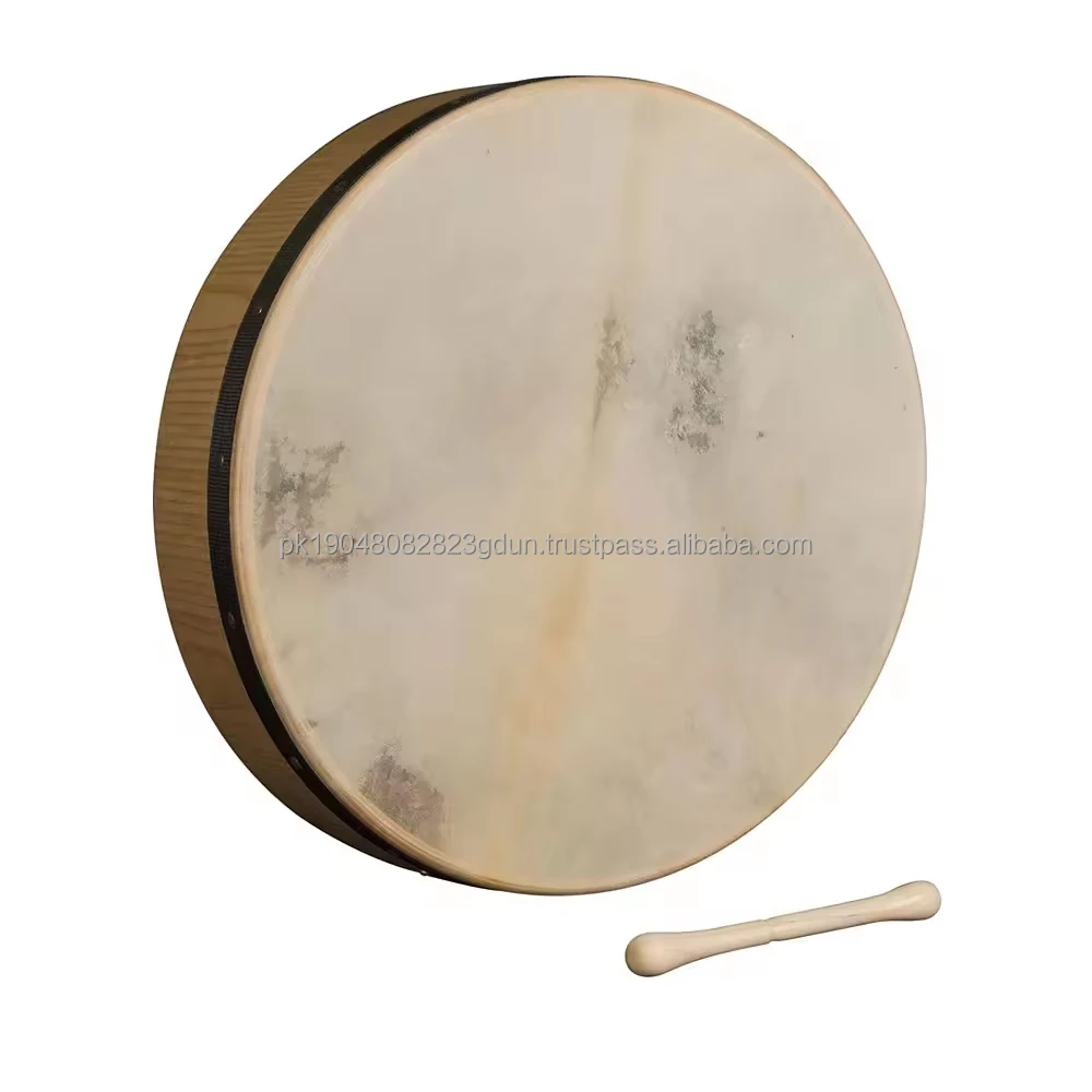 8 Inch Musical Percussion Hand Drum Wood Frame Irish Bodhran Goat Skin