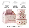 3-size bowl set wtih heart as pattern