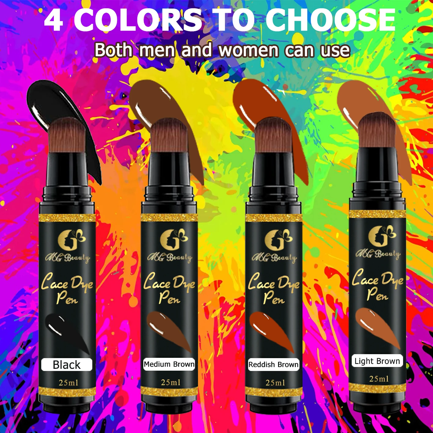 Private Label Custom Logo Permanent Color Hair Dye Pen Gel Root Touch up Stick Powder to Cover Gray Hair Dark Brown