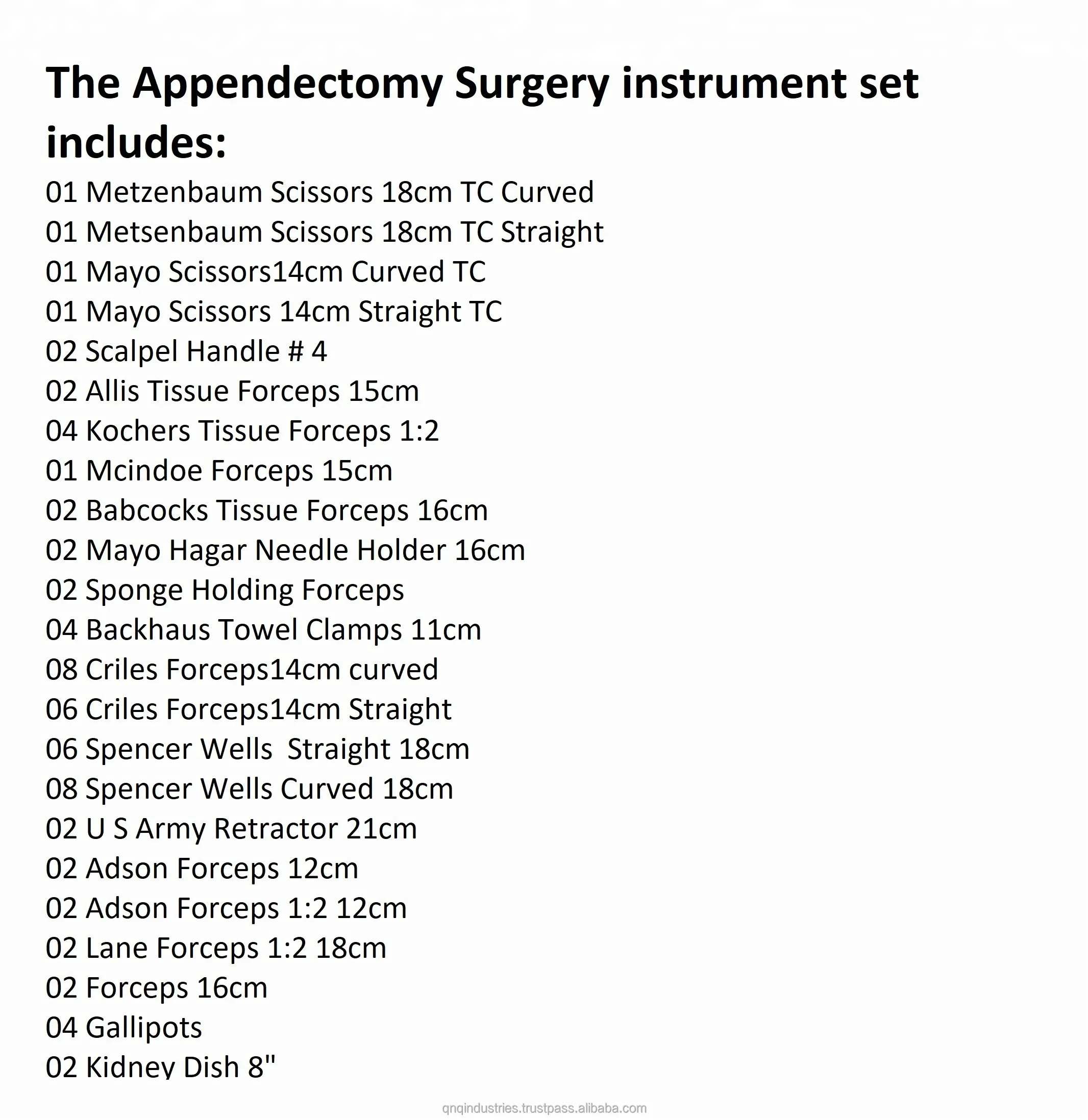 Appendectomy Instruments Set New Products Set Premium Quality Surgical