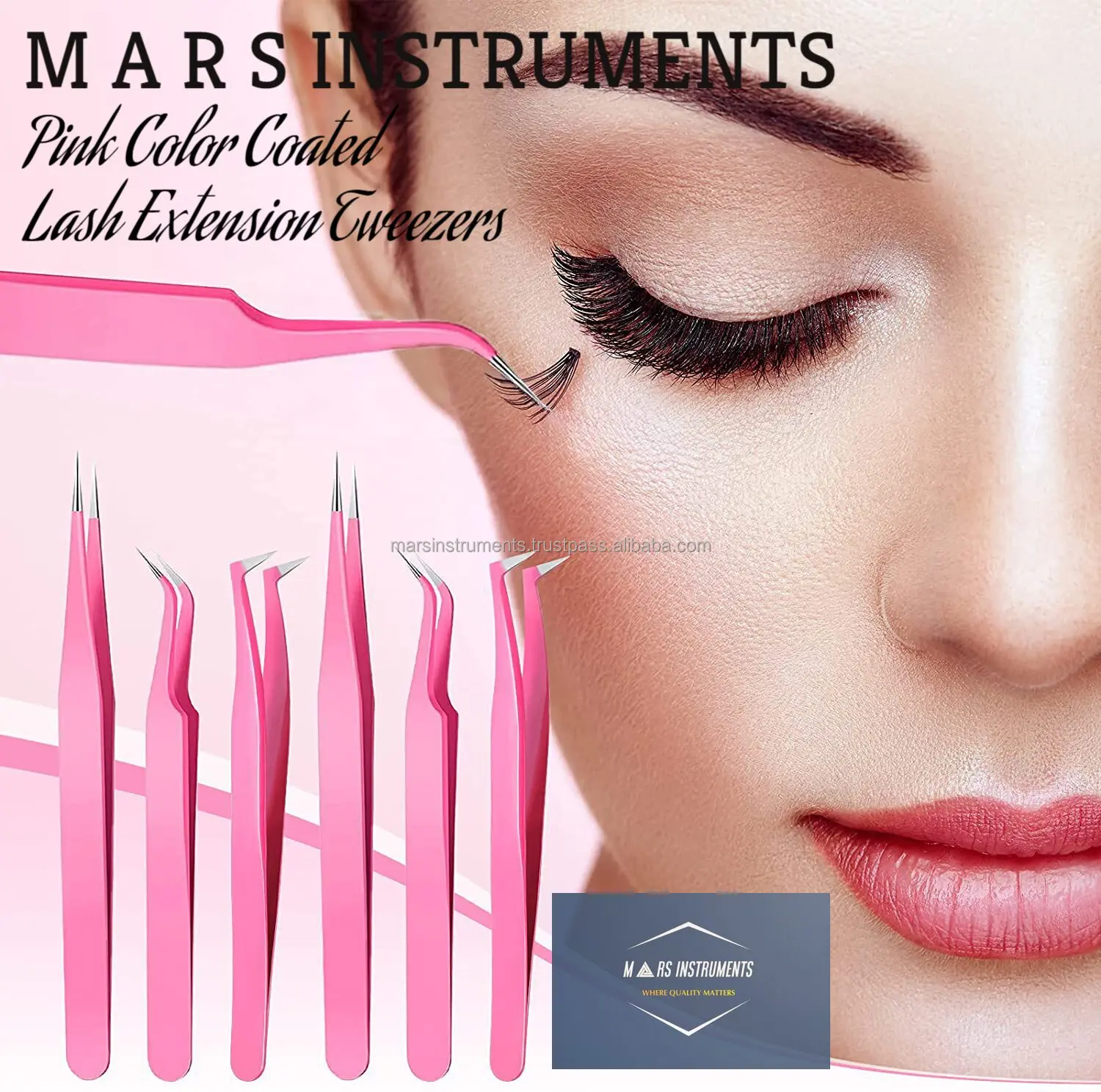 Best Fiber Tips Professional Solid Eyelash Extension Tweezers For Make