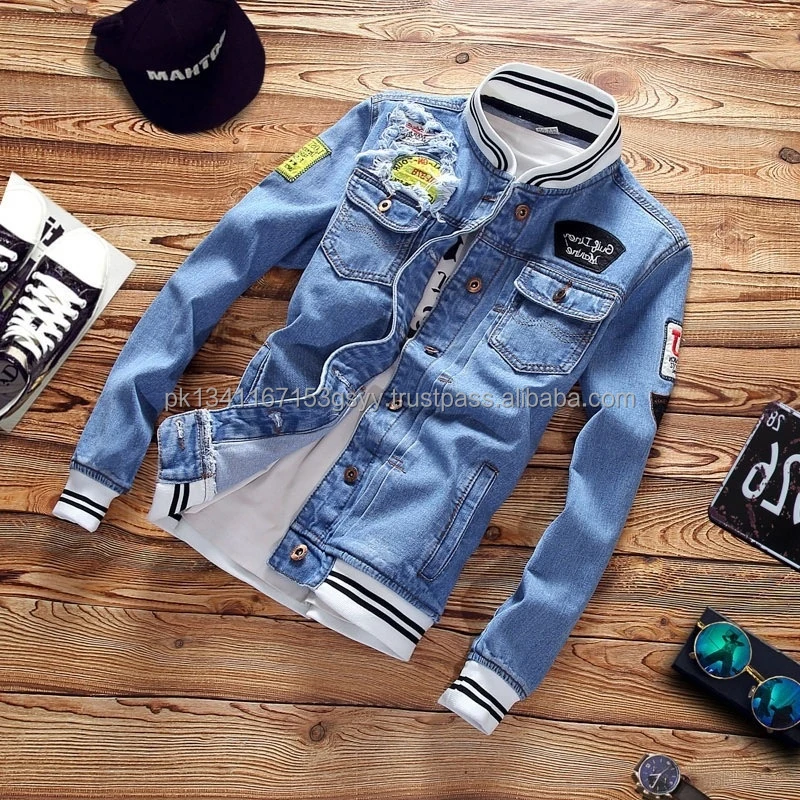 Casual Slim Mens Denim Jacket Plus High Quality Cowboy Men's Spring