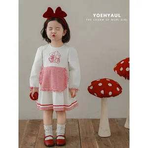 YOEHYAUL No Moq Long Sleeve Girl With Embroidery Baby Girls Dresses for Kids Fashion Dresses Children's Toddler Girls Dress