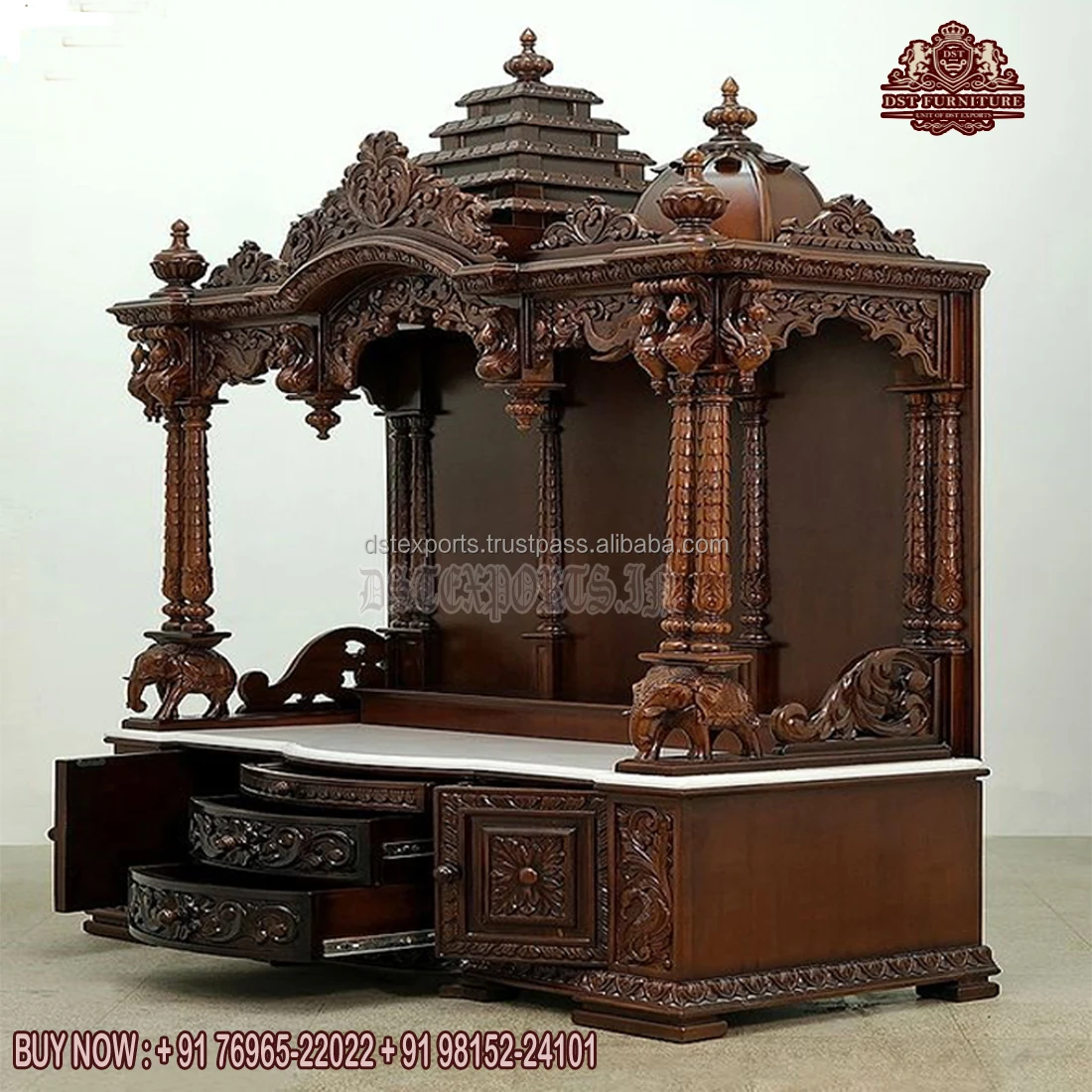 Modern Style Teak Wood Temple For Home Pooja Room Modern Temple In ...