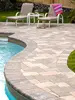 Carrelage de terrasse extérieur Hexa Stone, mélange de gris et de beige sable