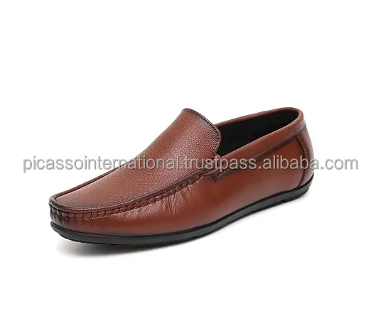 Exclusive Range of Premium Quality Wholesale Cow Hide Leather Oxford Trendy Tan Brown Color Genuine Leather Loafer Shoes