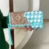 Turquoise & white Checkered