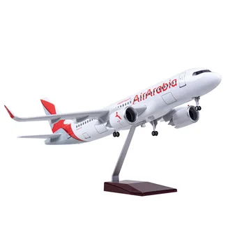 Shantou Factory Directly Sell 47cm Arabia Airline Resin Plane Model Kit A320 Airbus Aircraft Model 1/80 Scale Model Aircraft