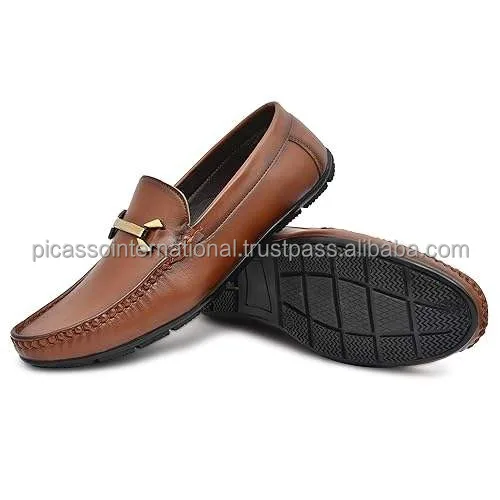 High Quality Best Selling Stylish Look Men's Smart Casual Wear Genuine Leather Loafers Shoes from Indian Manufacturer