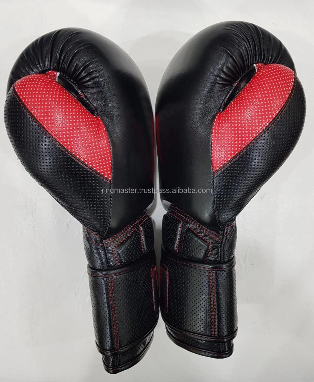 Premium Series Segmented Cuff Boxing Gloves Black/red Ballistic Leather