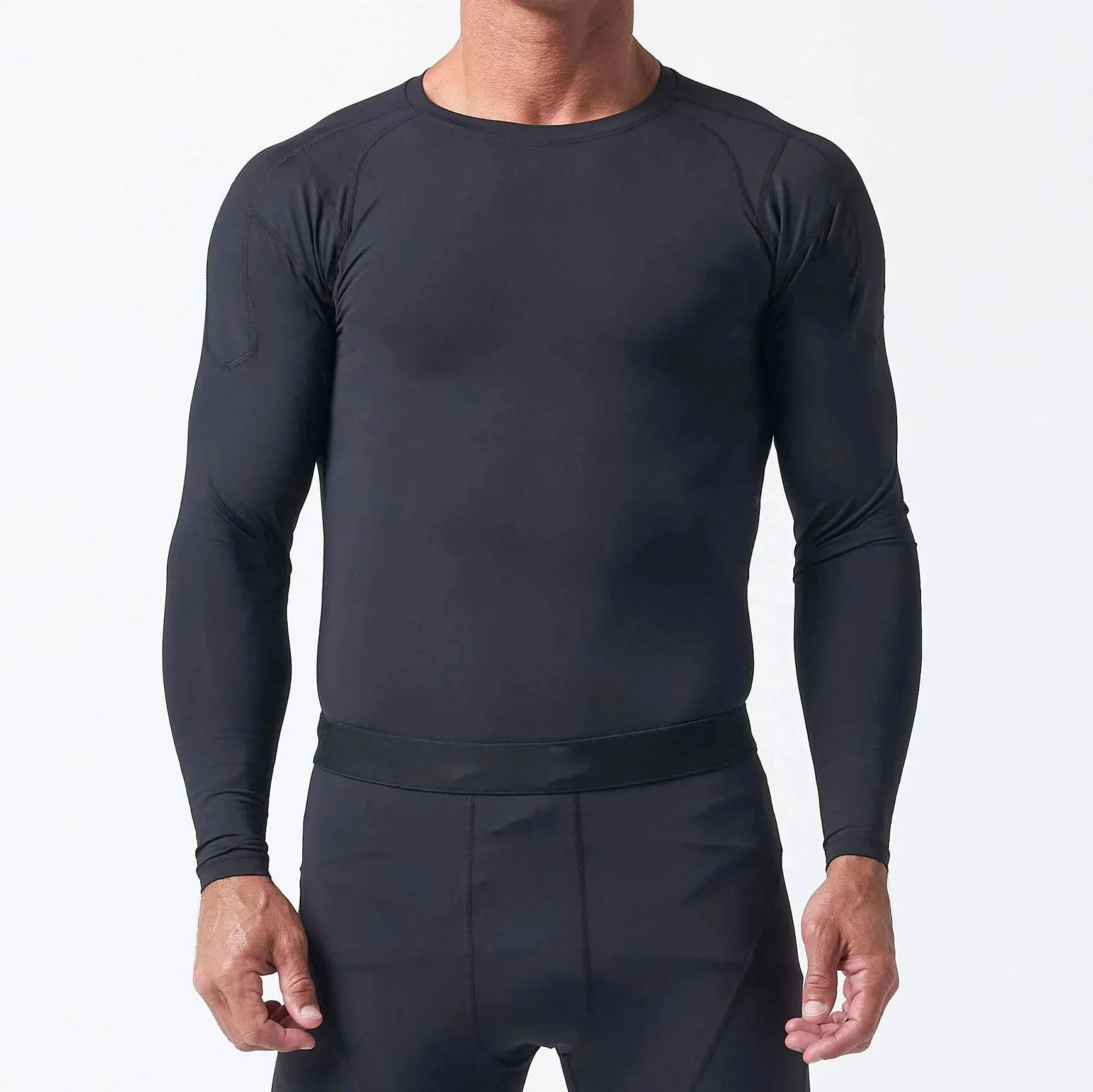Custom Logo Men's Quick Dry Compression Athletic Shirt Moisture Wicking Performance Top for Gym Workout & Outdoor Sports