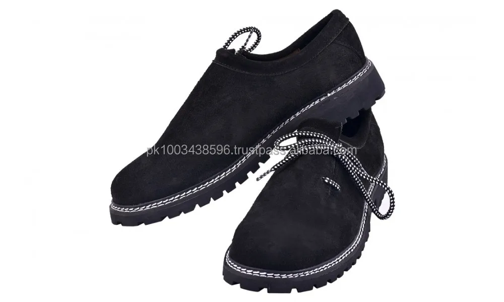 German Bavarian Oktoberfest Lederhosen Trachten Black Leather Shoes Traditional 