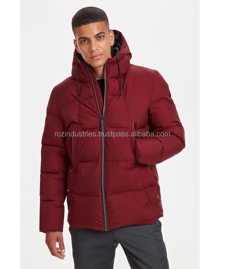 Custom Puffer Plus Size Warm Winter Logo Long Sleeve Polyester Men's