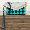 Turquoise & Black Checkered