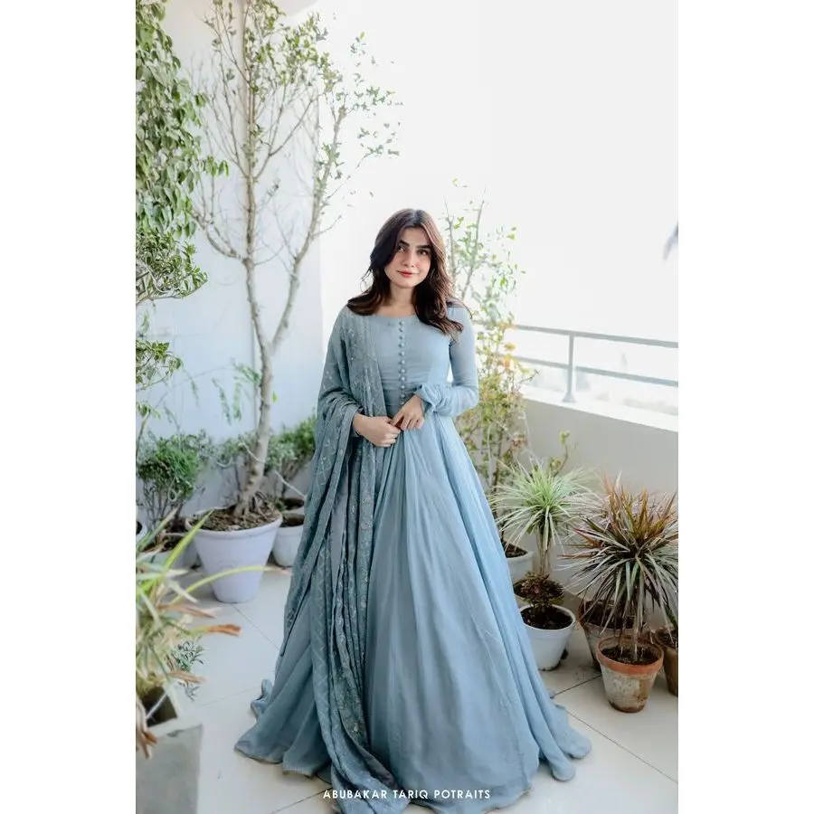 long flowy sleeve wedding dress Ladivine CD0192W Chiffon Long Sleeve Bridal Gown, Off White / 2XL