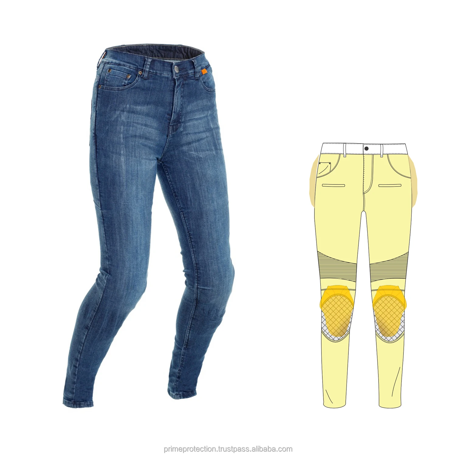 Best Manufactured Motorbike Kevlar Jeans For Women,Aa Rated Skin Fit