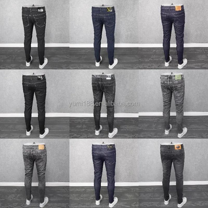 2023 Zipper Frayed Trousers Slimfit Pencil Pants Men's Spring Do Old
