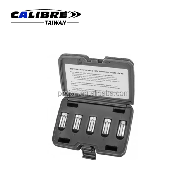 Taiwan Calibre 5pc Wheel Lock Nut Key Socket Removal Tool Set For Tesla