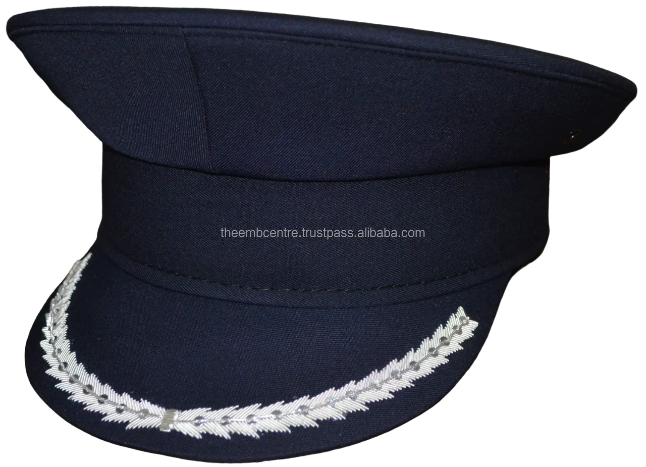 Customized Uniform  Caps Hatgerman Uniform Cap Headgear Silver Hand Embroidered Pakistan Customized  Caps