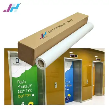 The high quality outdoor Eco Solvent printable white PVC Self Adhesive Vinyl roll PVC+Glue+Liner high tack for glass windows.