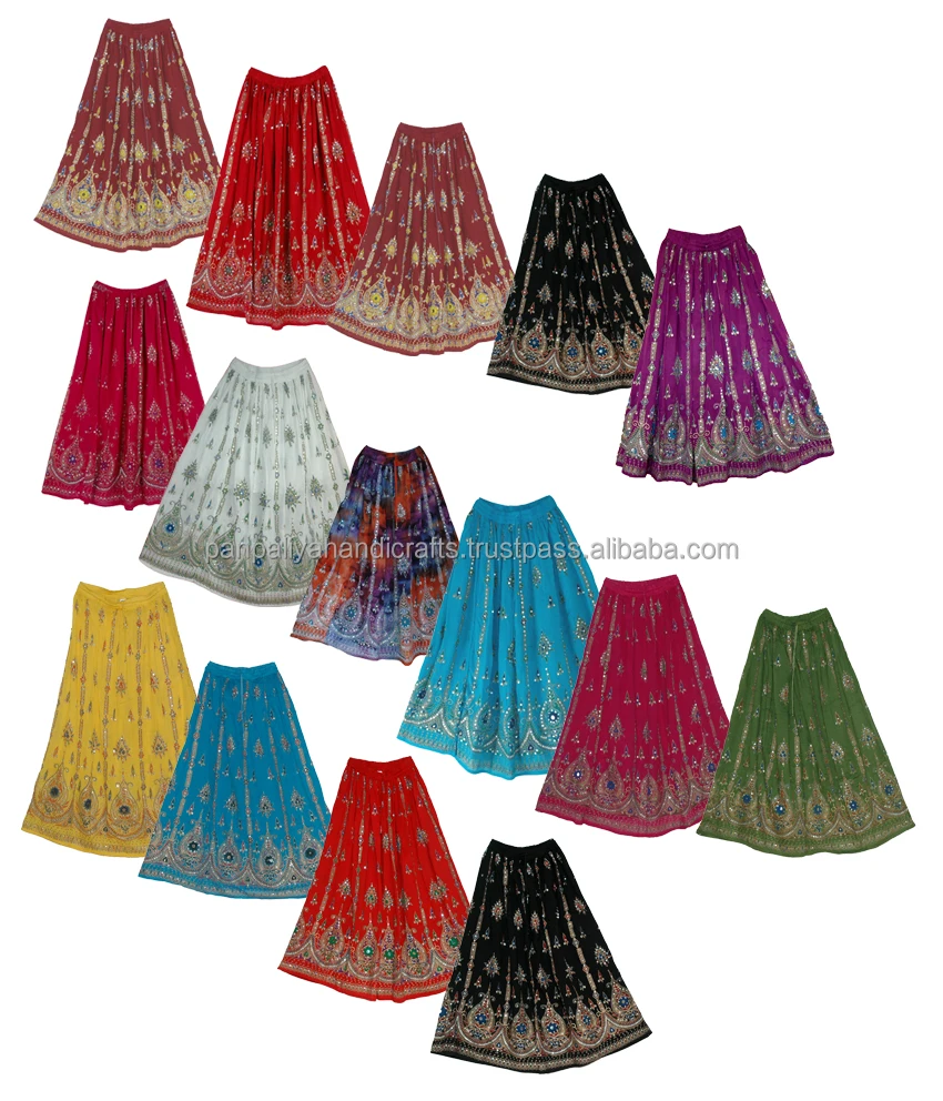 10 Wevez Long Patch Sari Wrap Skirts for Women - Indian Wrap Skirts