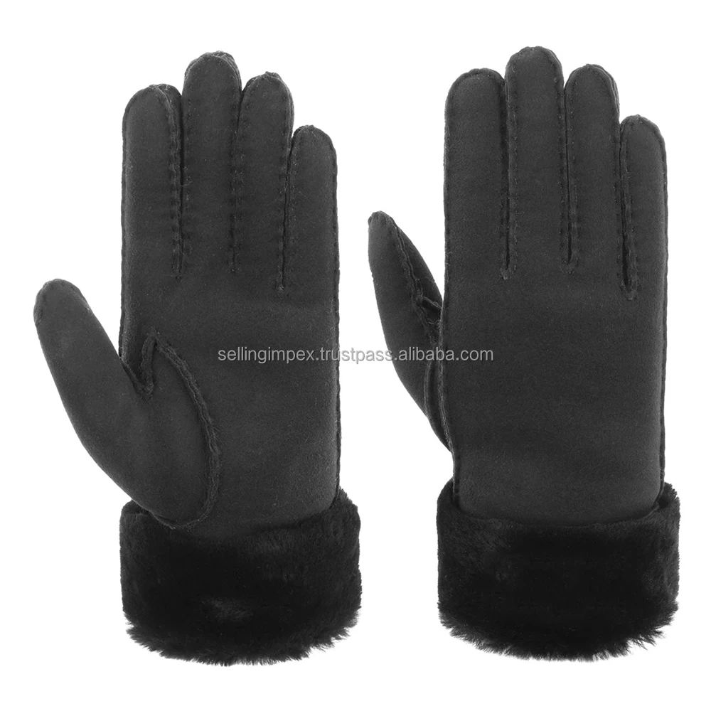 Highly Comfortable Easy To Wear Women Lady Faux Leather Fur Gloves