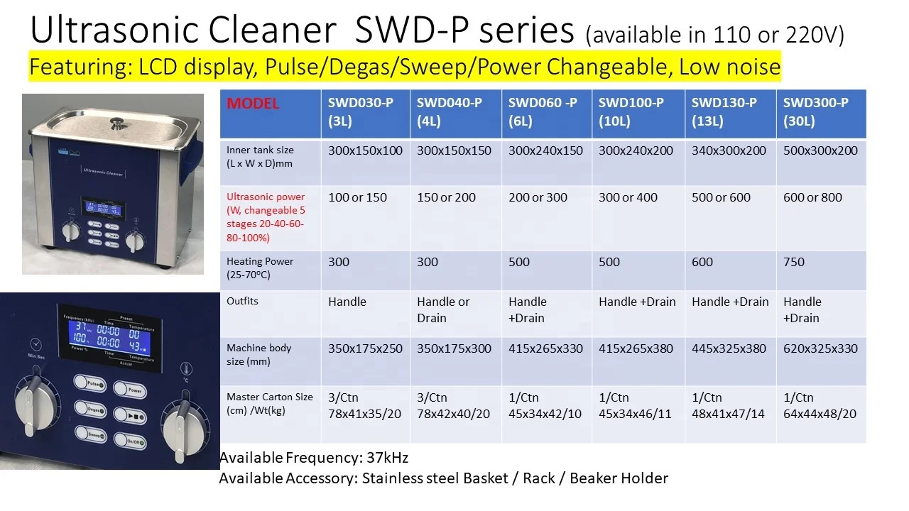 Sweep Degas Heating Pulse 4 Functions LCD Display Strong Cleaning Newest Version Top Quality High Class 3L Ultrasonic Cleaner