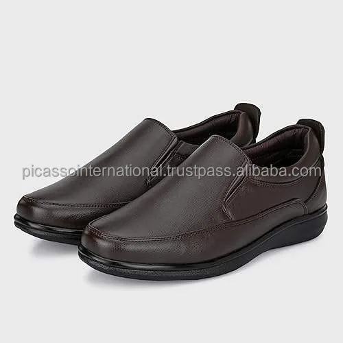 Wholesale Men's Genuine Leather Loafer Shoes Stylish Dark Brown Dress Shoes for Formal Casual Office Party Wear EVA Insole