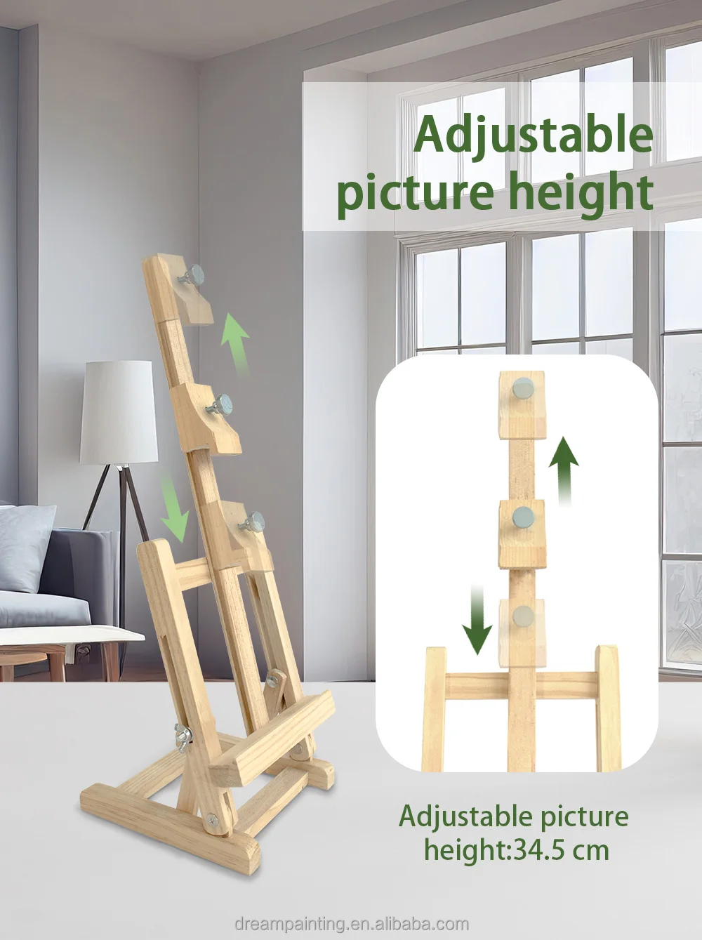 Mini Hshaped Easels Portable Desktop Easel Stand For Art Painting Pine