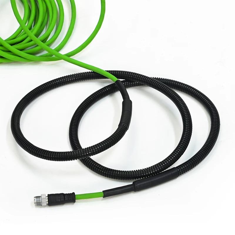Factory OEM CAT5E 4Pin 8Pin M12 Ethernet Network Cables SFTP M12 Industrial Cable with Corrugated Pipe