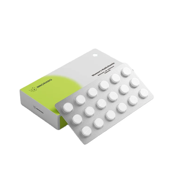 INNORHINO Biodegradable Folding Blister Carton Custom Paper Box for Pill Tablet Vitamin Capsules for Medicine Packaging