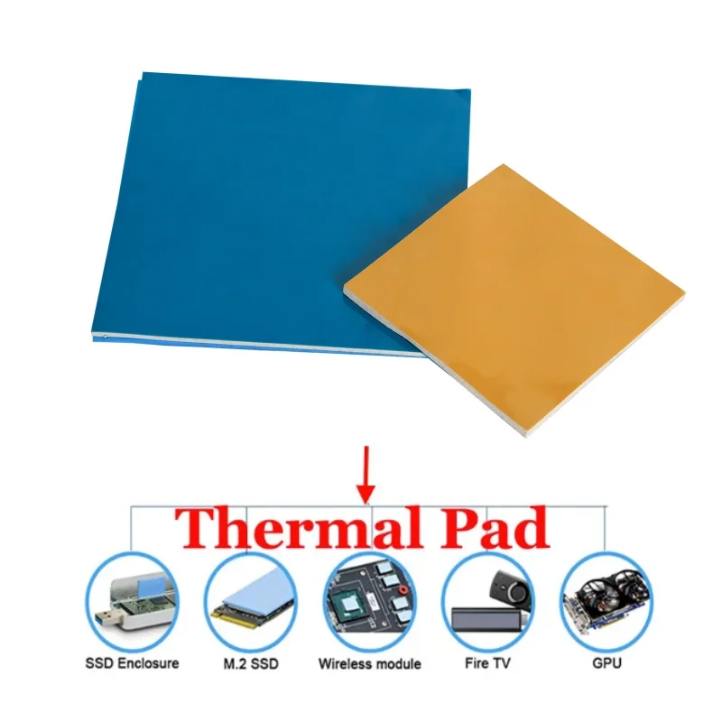 High Conductivity Silicone Thermal Pad for Battery Pack GPU High Voltage Insulation 1-6W Custom Spec Color Volsun ISO9001