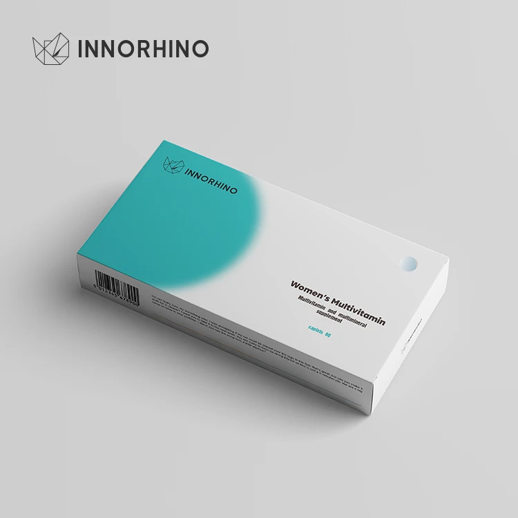 INNORHINO Biodegradable Folding Blister Carton Custom Paper Box for Pill Tablet Vitamin Capsules for Medicine Packaging
