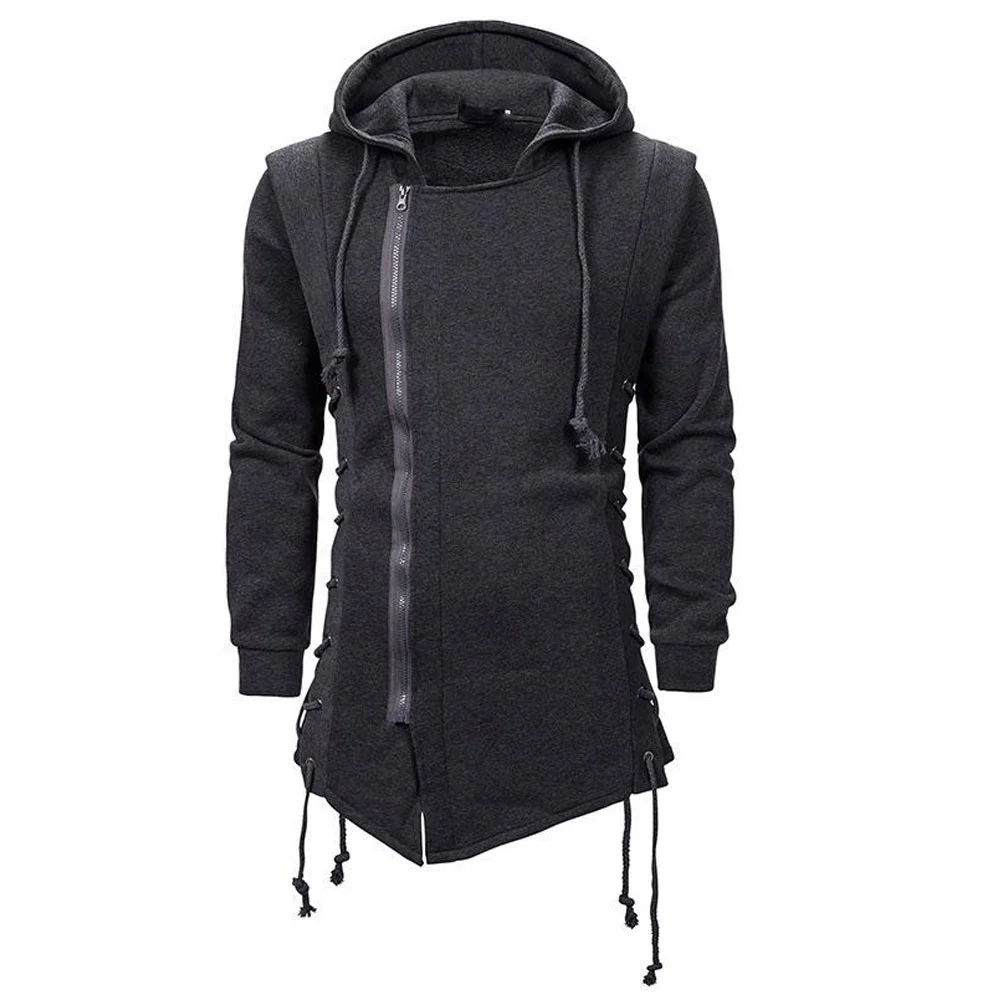 Side Lace up Fleece Gothic Hoodie