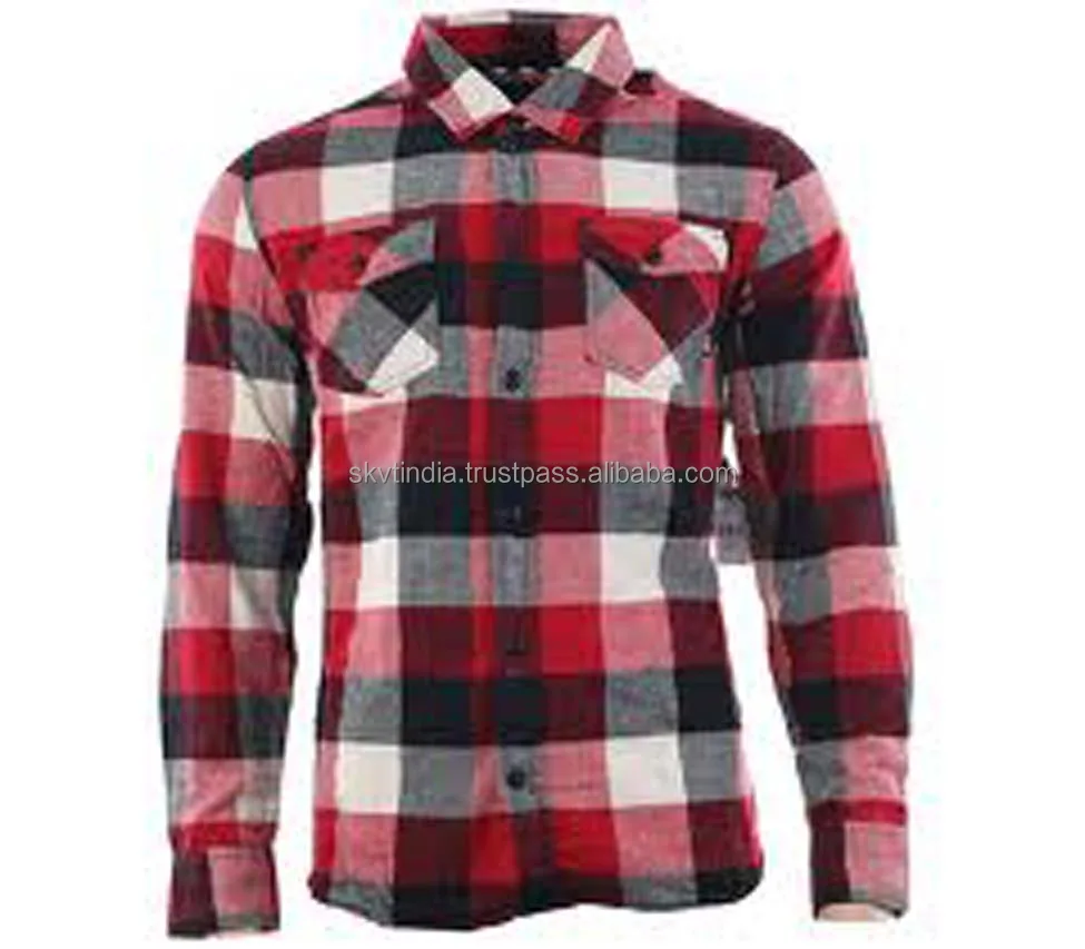 Flannel Shirt Long Sleeve Hot Sale Woven Plaid Custom Design Flannel