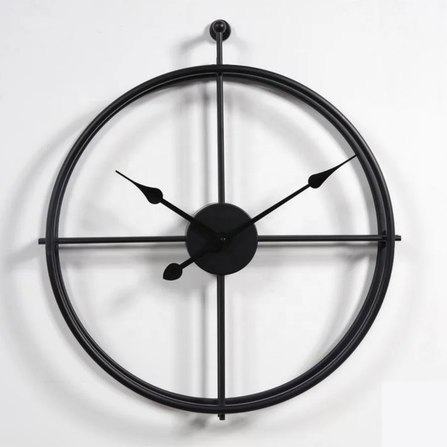 Modern Style Matt. Black Mechanical Wall Clock(black Needles) Buy