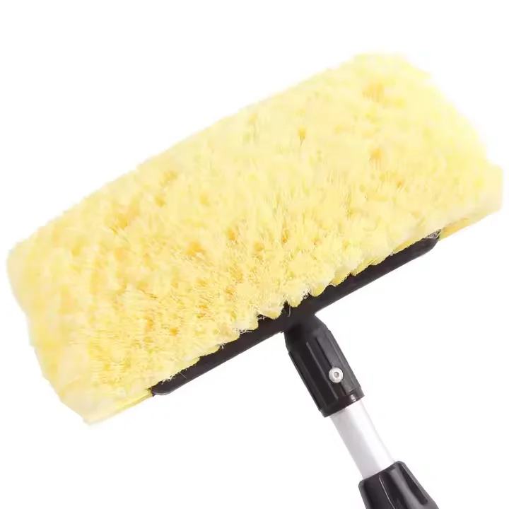 Soft Bristles Telescopic Flow Through Car Wash Brush EVA Material Cleaning Tool for Truck Boat Car Detailing