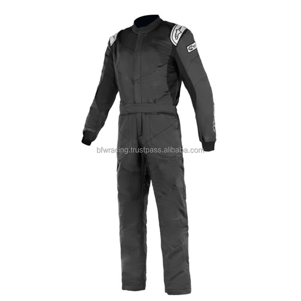 Best Quality Adults Car Racing One Piece Black Suits Windbreaker Custom Made Motorcar Racing