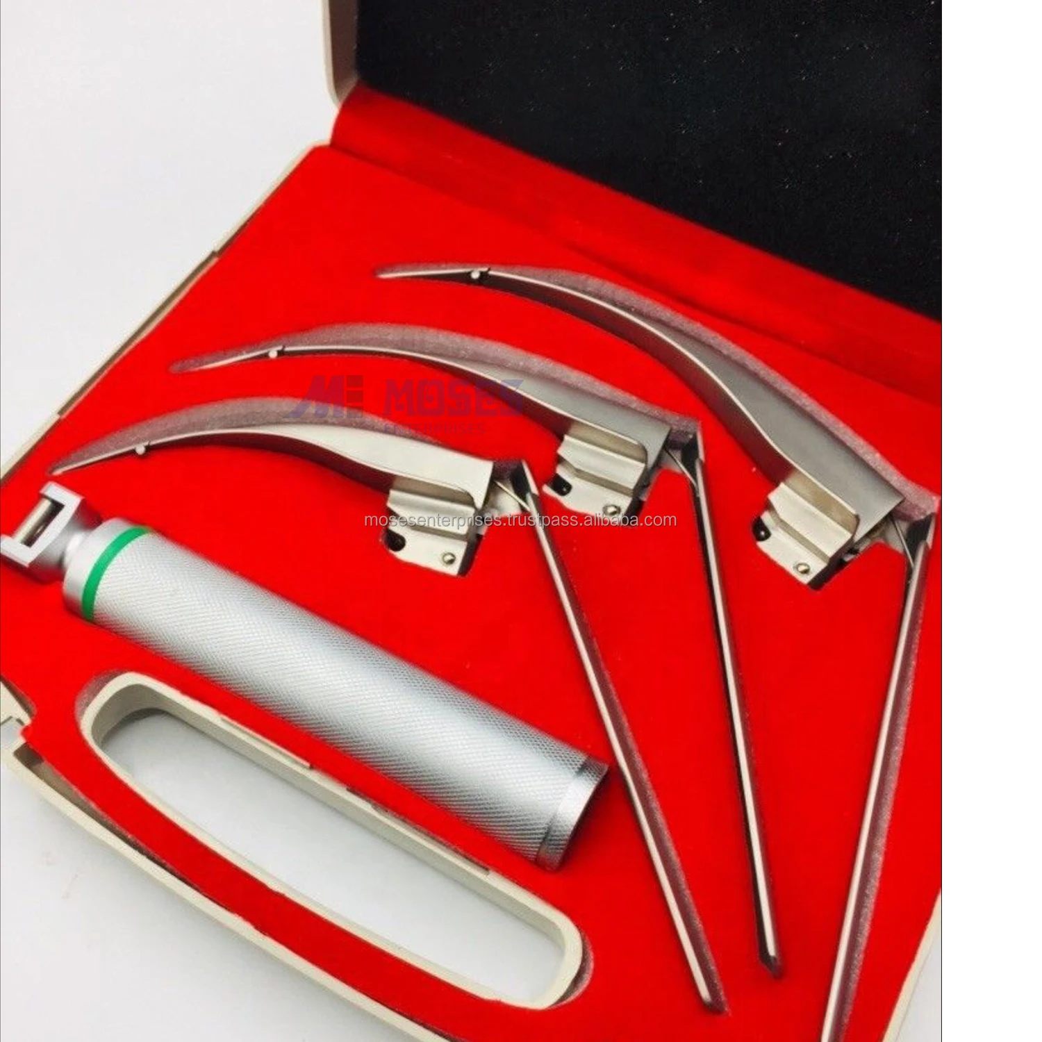 Mccoy Fiber Optic Laryngoscope Led Set With 3pcs Flex Tip Blades With