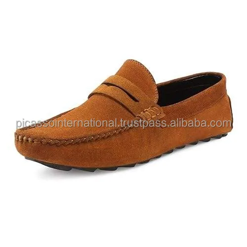 Best Quality Hot Selling Casual Wear Oxford Trendy Moccasin Style Handmade Genuine Italian Suede Leather Loafers Shoes for Men