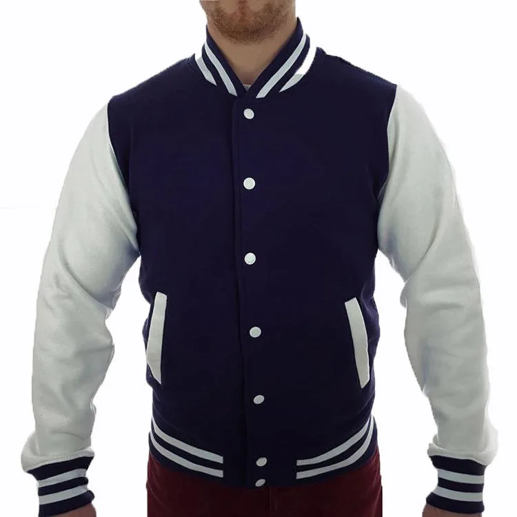 High Quality Customize Letterman Varsity Jacket Wool Body Genuine Leather Sleeves Stylish Slim Fit Breathable Men