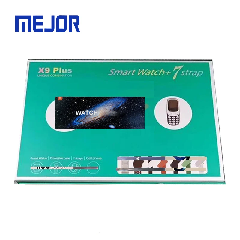 Mini Cell Phone Smartwatch Seven Straps Plus Wireless Watches Gift Set X9 Max Suit Smart Watch 7Strap