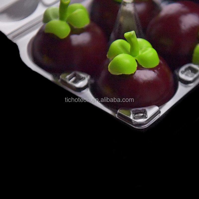 Customized PET Square Recycled Plastic Clamshell Fruit Packaging Containers for Mangosteen for Orange Strawberry Grape More