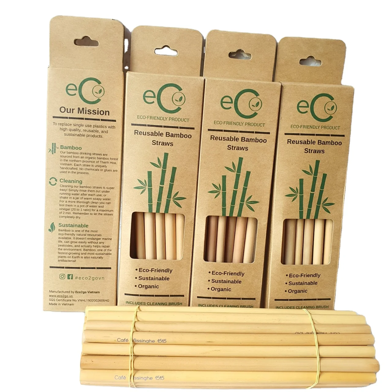 Organic Bamboo Straw Set