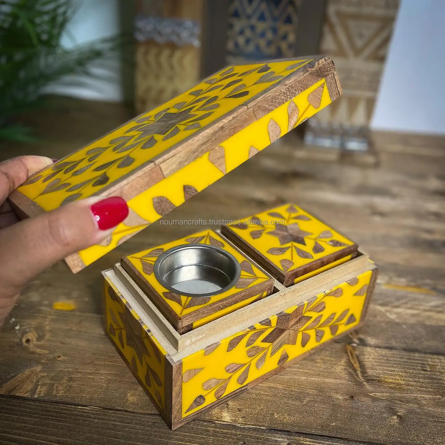 Customized Arabic Calligraphy Ramadan Trays Set 2023 Serving For Your Home,Office / Incense