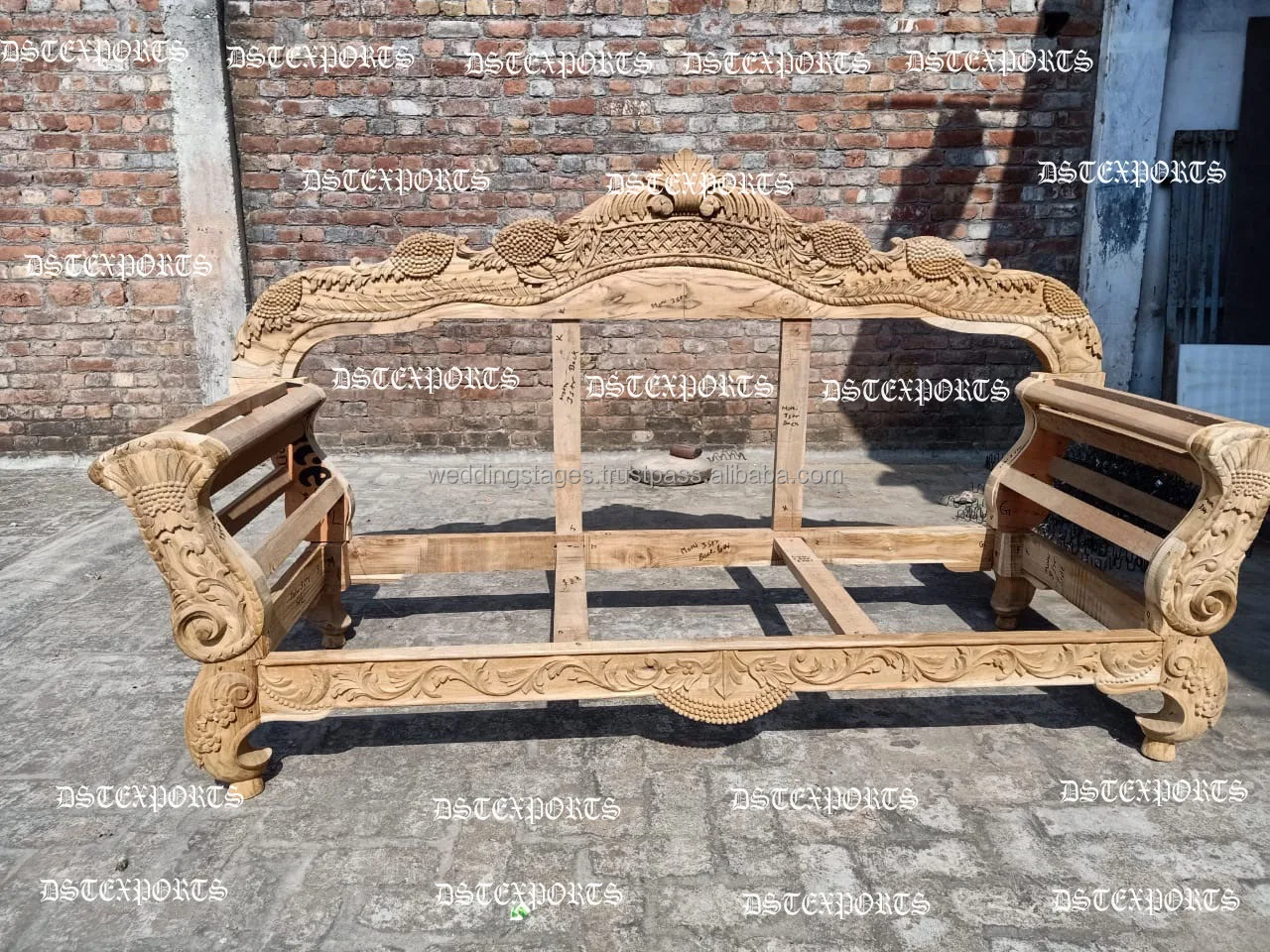 Premium Teak Wood Maharaja Sofa Set Maharaja Style Indian Classical ...