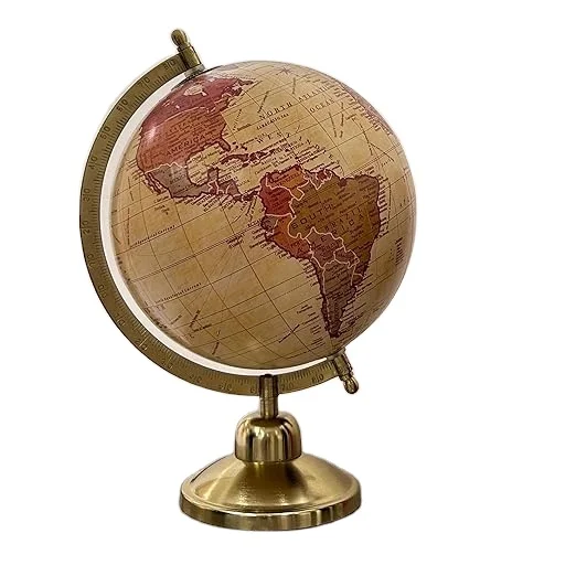 Античный шарик CALVIN handarrafts вращающийся с металлической дугой и круглой подставкой