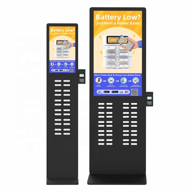 48 Port Shared Charging Station Power Bank Advertising Screen Powerbank Station